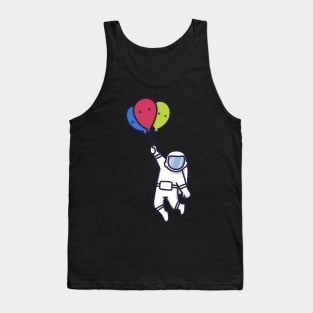Flying Astronaut Riding Balloons Tank Top